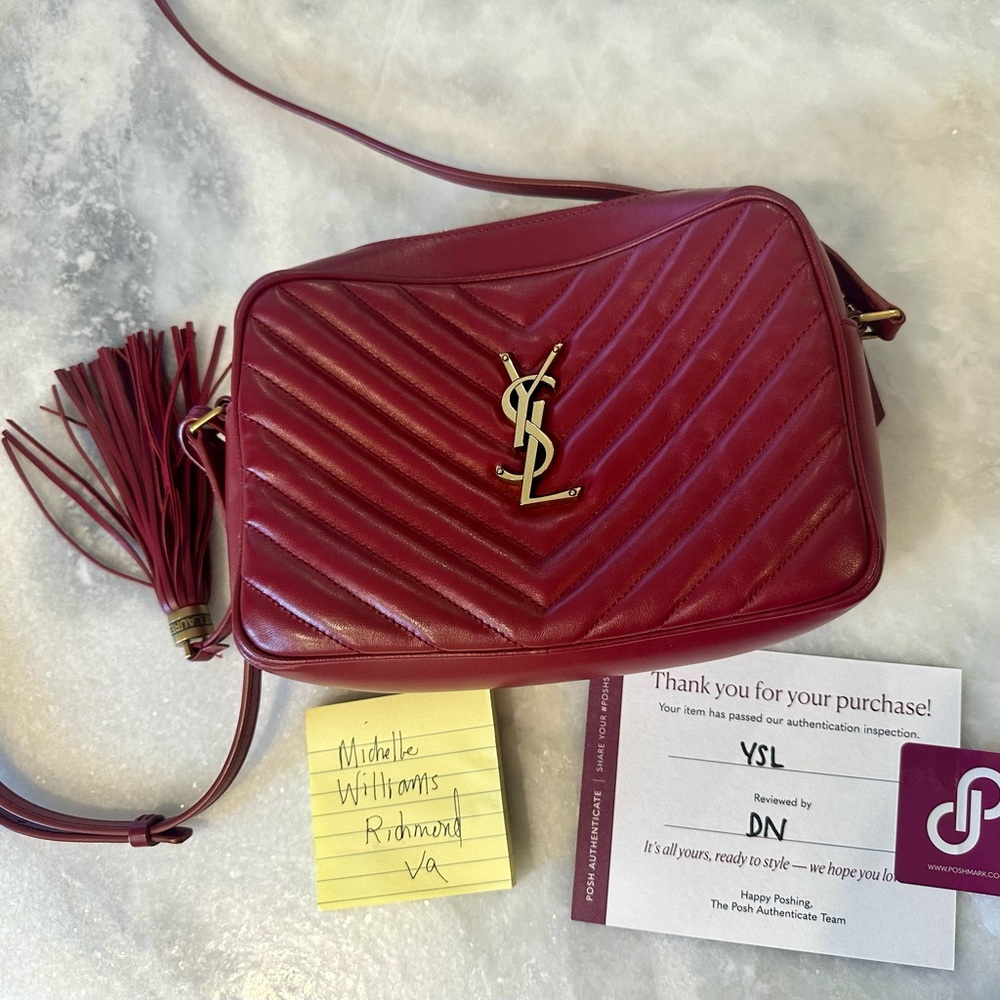 Yves Saint Laurent Burgundy Quilted Crossbody Bag